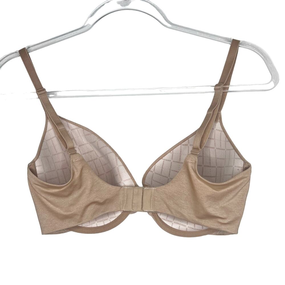 VICTORIA'S SECRET Uplift Semi Demi Underwire Push Up Bra Lined Nude Size 34DD - Picture 5 of 7
